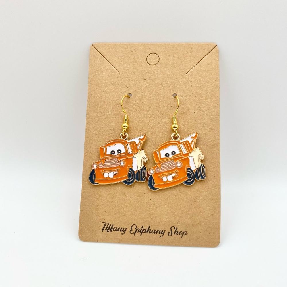 Pixar inspired Lightning McQueen and Mater earrings from Cars NWT - Picture 4 of 17